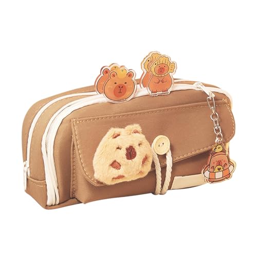 Besreey Estojo Capivara,Bolsa Capivara,Bolsa de caneta de desenho animado para estudante - Estojo bonito de capivara, caixa de lápis de grande capacidade, bolsa de papelaria portátil