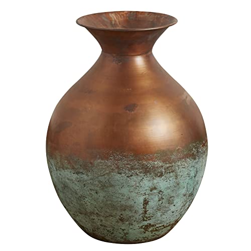 47Th & Main Rustic Metal Vase, Round, Patina #TOP10