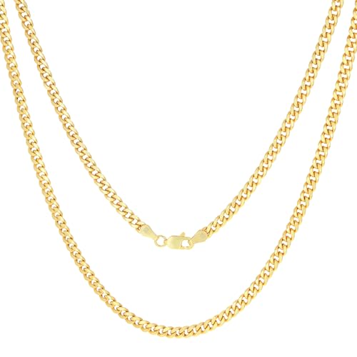 Nuragold 10K Real Yellow Gold Miami Cuban Link Chain Necklace 16"-30" (3mm-13mm) Italian Jewelry for Men & Women2