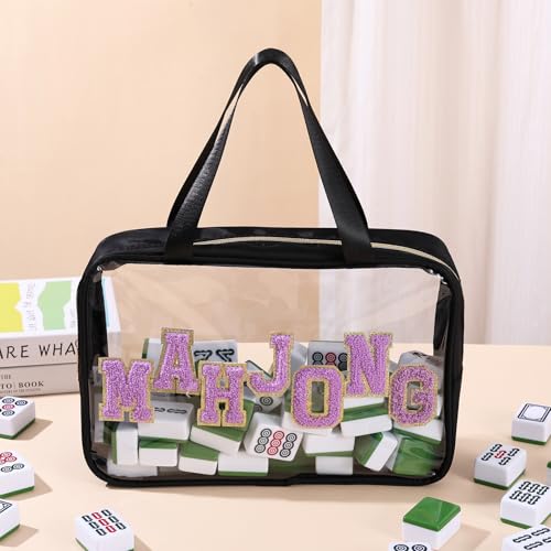 Bolsa para fichas de Mahjong tamaño mediano, negra miniatura 4
