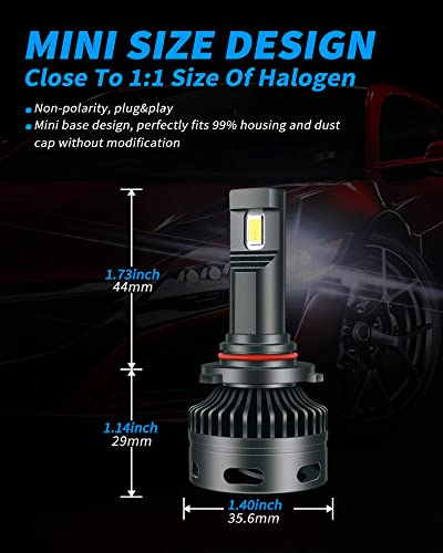Yorkim 9005 Led Headlight Bulbs Canbus Ready 16000Lm Super Bright Hb3 Led Headlight Bulb With Cooling Fan, H10 Led Fog Light Bulbs 9140 Led 9145 6500K Xenon White, Pack Of 2 #TOP7