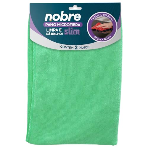 Pano de microfibra 60x80cm (pacote c/ 2 unid.) verde Slim - Nobre