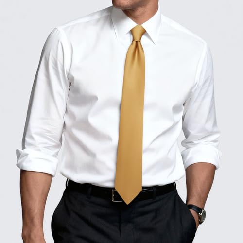 Image of Hi-Tie Men's Extra Long Solid Satin Tie Set 63 Inch /70 Inch Formal Necktie