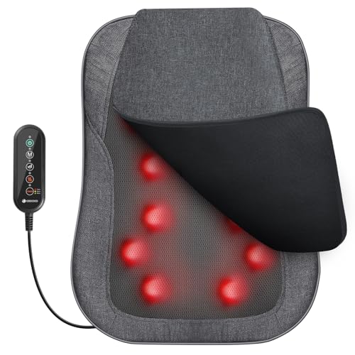 CooCoCo 14'&times;19' Shiatsu Back Massager with Heat, Birthday Gifts for Dad Mom Women Men Husband,...