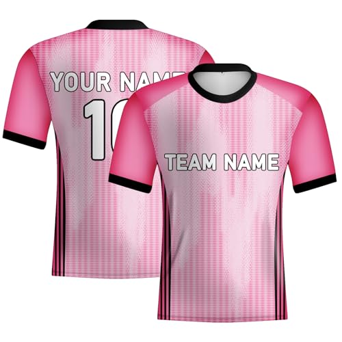 tiansiaben Maillot de football écossais pour homme, t-shirt athlétique à col rond rose, t-shirt de rugby de football, haut de football écossais de taille S à 5XL, Rose - Homme, S