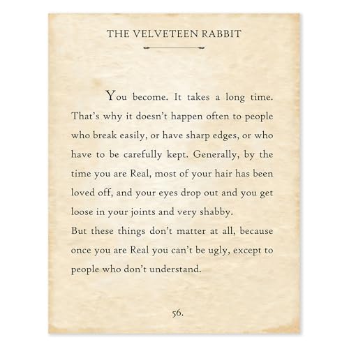 The Velveteen Rabbit - You Become - 11x14 Unframed Literary Art Book Quote Page Print - Great...