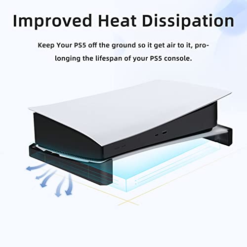Image of Mcbazel Horizontal Stand for PS5, Base Stand Accessories Compatible with PlayStation 5 Disc & Digital Editions - Black (NOT for PS5 Slim)