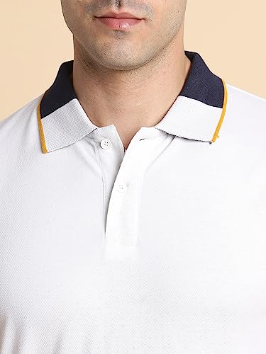 Image of Dennis Lingo Men's Regular Fit Cotton Polo Neck Solid T-Shirt