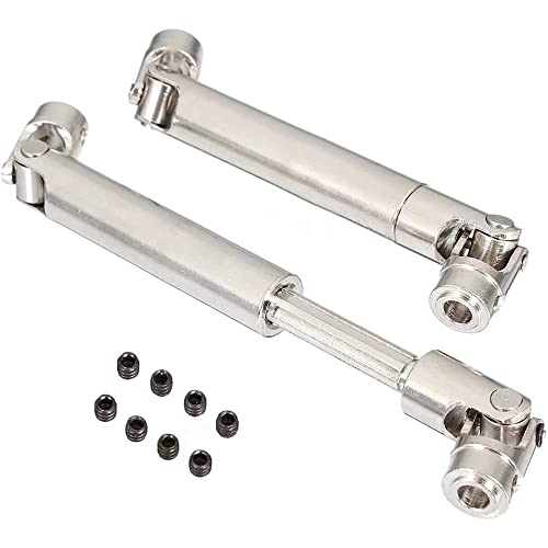 CENPEK 2 Stück Universal-Edelstahl-Mittelantriebswelle Dogbone 110 mm-155 mm, Upgrade passend für Tamiay RC4WD D90 SCX10 SCX0016 Off-Road RC Crawlers Car