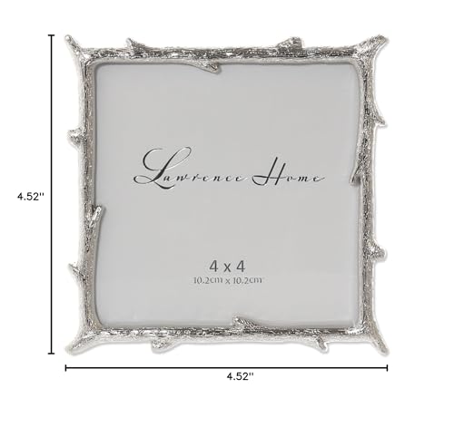 Image of Lawrence Frames Metal Frame, Branch Design, Silver, 4x4