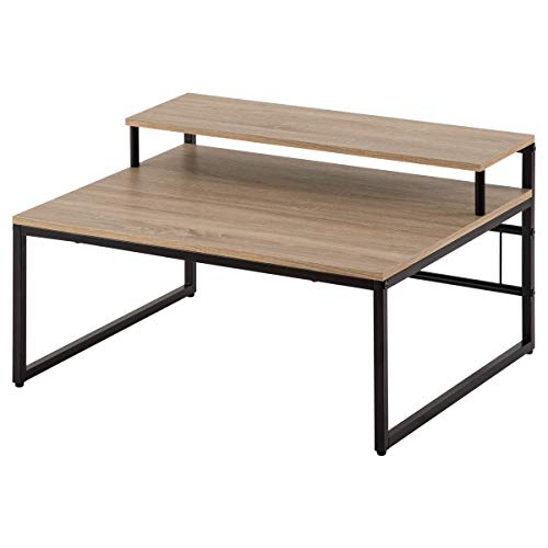 ぼん家具 パソコンデスク モニタ台付き オーク