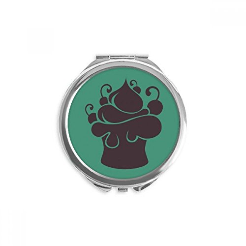 Miroir de maquillage rond de poche portable fruit noir