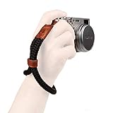 MegaGear MG939 Cotton Camera Hand Wrist Strap Comfort Padding, Security for All Cameras (Small23cm/9inc), Black