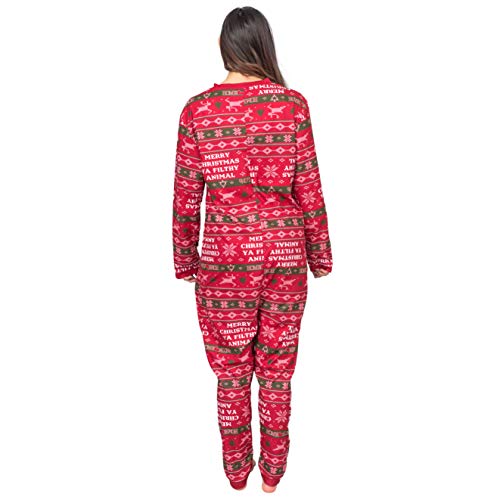 Briefly Stated Merry Christmas Adult Unisex Jumpsuit Zip Up Pajama Union Suit4