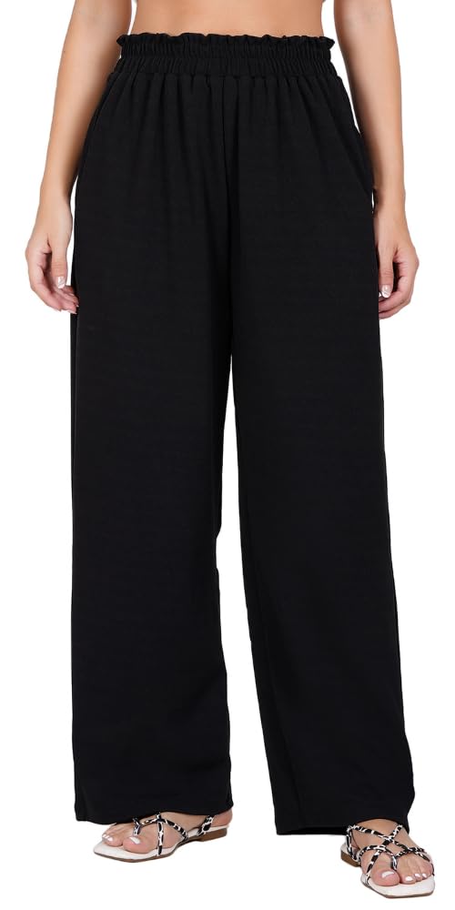 Dinazah Women's Lightweight Wide Leg Sweatpants High Waist Palazzo Pants Loose Fit Lounge Pajama Pant