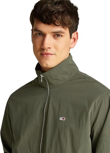 Tommy Jeans Herren Windbreaker Jacke Essential Stehkragen, Grün (Fatigue Green), S – Ansicht 3