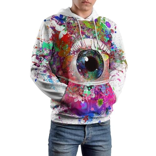 Sweat à capuche œil de couleur UMENG unisexe pull S