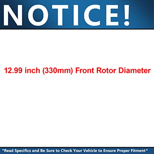 Detroit Axle - Brake Kit for Chevy GMC Silverado Sierra 1500 Tahoe Yukon XL Suburban Escalade ESV Drilled Disc Brake Rotors Ceramic Brakes Pads Replacement : 12.99" inch Front & 13.58" inch Rear Rotor