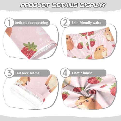 Small Red Strawberries Guinea Pig Girls Leggings Kids Yoga Pants Dance Active Tights 4T3