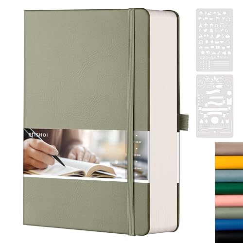 EMSHO A5 Hardcover Leather Dotted Journal - 320 Page Dot