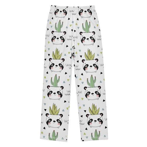 ZZKKO Cute Panda Pots Cactus Boys Pants for Kids Jogger Pants with Pockets S-XL