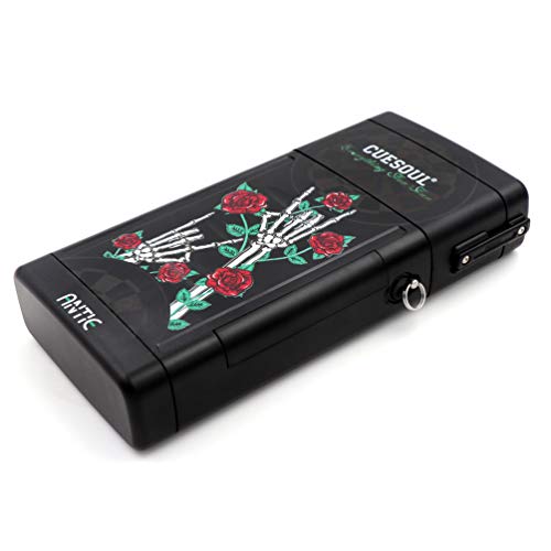 CUESOUL ANTIE Black Dart Case Hard,Holds 6 Steel Tip Darts/Soft Tip Darts & Extra Dart Tips,Shafts & Flights,Durable Use