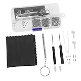 STOBAZA Kit Reparación Gafas Completo con Tornillos y Plaquetas Nasales Antideslizantes Duradero y Compacto para Gafas de Sol y Decorativas Fácil de Transportar y Usar