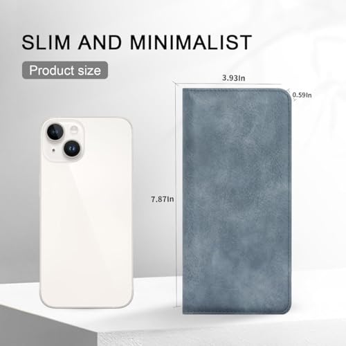 Ultra Thin Genuine Leather Wallet for Women Bifold RFID Blocking for Credit Cards (Blue-1)2