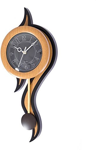 degosh Pendulum Analog Plastic Wall Clock with Glass (Yellow)