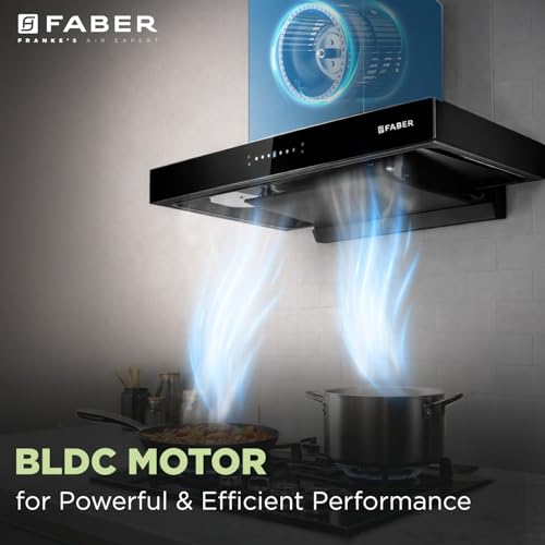 Image of Faber Thunderbolt 90cm 1800m /hr BLDC Chimney | Steam Clean T-Shape Silent Hood with Powerful Suction | Ideal for 4-6 Burners | 12Yr Motor, 5Yr Product Warranty | Hood Thunderbolt Max BLDC FLSWSCIN90