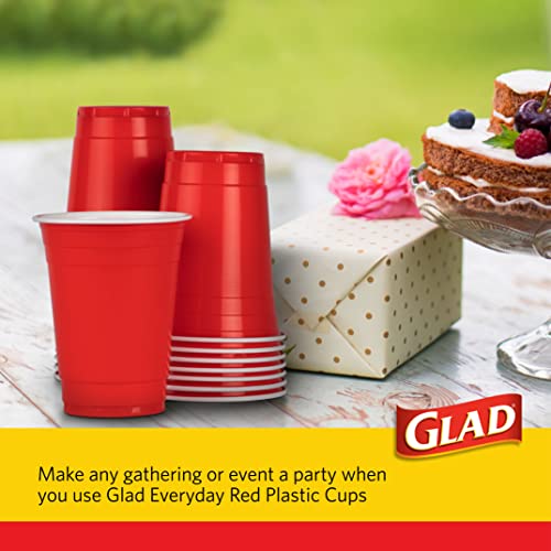 Glad Everyday Disposable Plastic Cups, Red, 18 Oz, 40 Count - image 6