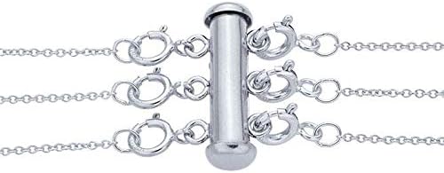 925 Sterling Silver, 3-Strand Layering Lock Connector Slide Tube Clasp with Spring Rings for Necklace Bracelet Jewelry by CRAFT WIRE - Image 4