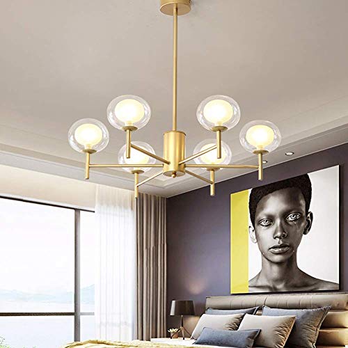 Lustre Sputnik doré 9 lampes plafonnier vintage chic style industriel