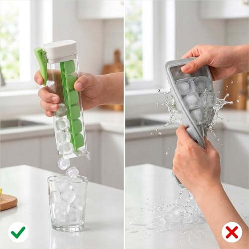 Set de 2 moldes para hielo de vidrio portátiles miniatura 5