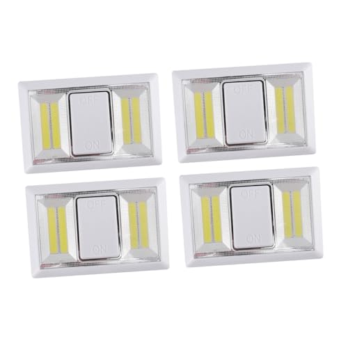 Yardenfun 4pcs Wall Lights Battery Operated Cordless Emergency Light White Light Magnetic Wardrobe Lamp for Home Use Practical Lighting Tool