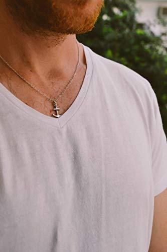 Anchor Necklace For Men, Groomsmen Gift, Men's Necklace With A Silver Anchor Pendant, Silver Chain, Gift For Him, Nautical Necklace, Surfer #TOP2