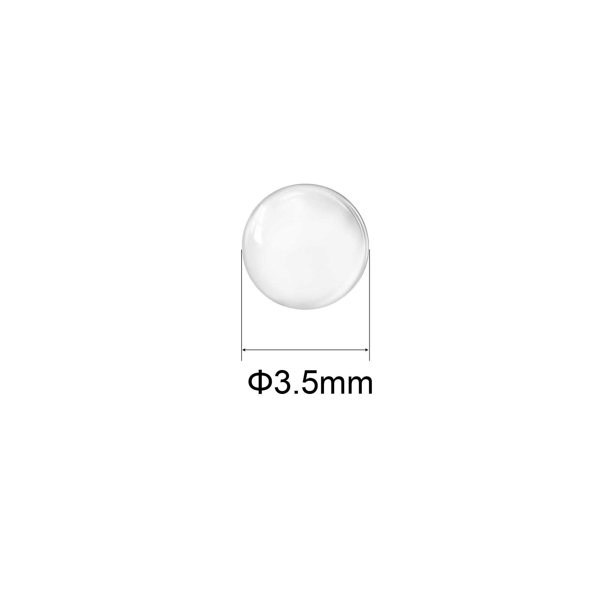 sourcing map 3.5mm Solide Rond Transparent Verre Bille Bouillantes Pierres Soda Chaux Verre Perles 500pcs