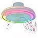36W LED Music Sufit Wentylator z lekkim i pilotem Nowoczesny świecznik wentylatora z głośnikiem Bluetooth RGB Regulowany Color Temperatura Regulowany Okrągły Flush Mount Light Opiekun