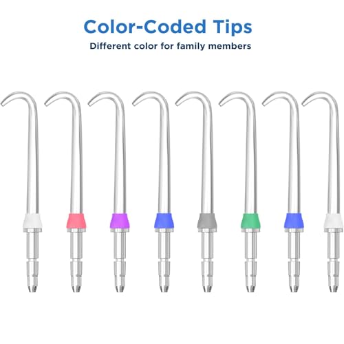 Image of Replacement Heads for Waterpik, Replacement Picks for Water Pik Water Flosser (8 Implant Denture Tips + Storage Case + Travel Case)