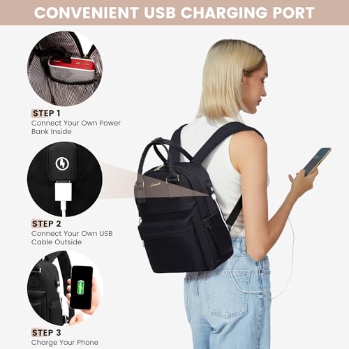 Image of LOVEVOOK Mini Backpack for Women Stylish Waterproof Backpack Purse with USB Port, Cute Bookbag for College School Travel
