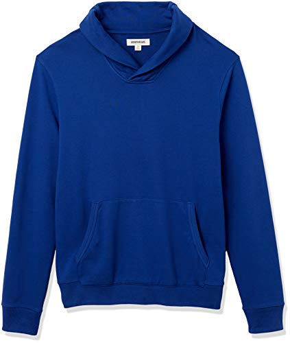 Amazon Brand - Goodthreads Men's Lightweight French Terry Shawl Collar Pullover Sweatshirt, Bright Blue, Large