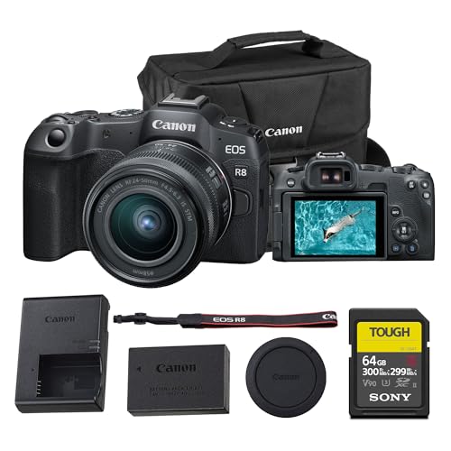 Canon EOS R8 Mirrorless Camera Kit with 64GB Card & Bag