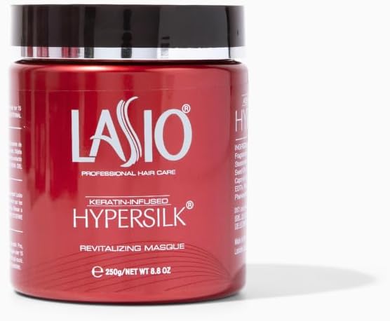 Lasio Keratin and Cocamide Oil-Infused Hypersilk Revitalizing Masque for Dry Damaged Hair, 8.8 oz
