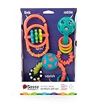 Sassy My First Rattles Newborn Gift Set with 3 Soft and Flexible Rattles, Ages 0+ Months - Image 4