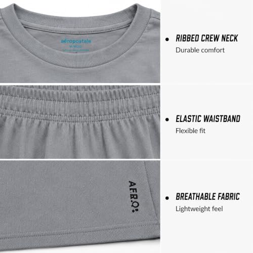 Image of AEROPOSTALE Boys Shorts Set 4 Piece Shirts & Mesh Basketball Shorts | Soft Breathable Fabric, Relaxed Fit, Quick-dry Mesh, Moves With Active Play, Layers Easily, Machine Washable