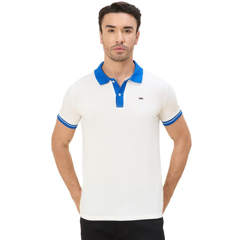 Polo T-Shirt for Men's | Cotton Blend T-Shirt with Half Sleeve | Polo Neck with Regular Fit | Button Closure for Casual Wear-image-8