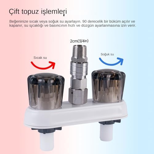 Resim Duş Bataryası - Küvet Musluğu | Yüksek Basınçlı Hızlı Bağlantı Adaptörü -, Tekne, Açık Hava, Kamp 