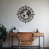 Wallity Stylish Black Decorative Metal Wall Accessory, 70 x 70 cm, 100% Steel (1.5 mm Thick), Lightweight 3.2 kg | Perfect for Modern Home Decor