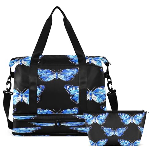 3d Lovely Butterfly Travel Duffel Bag Waterproof Gym Sport Tote Bag Carry On Weekender Bag with Compartment2