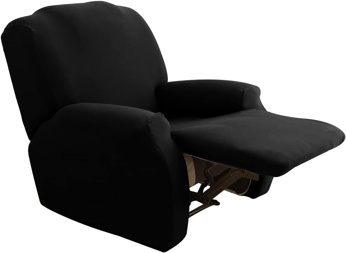 Rosnek Recliner Covers Stretch Recliner Chair Covers 4 Pieces with Pocket,Lazy Boy Reclining